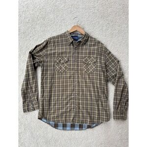 Pendleton Shirt Mens L Street Shirt‎ Flannel Cotton Long Sleeve Button-Up Plaid